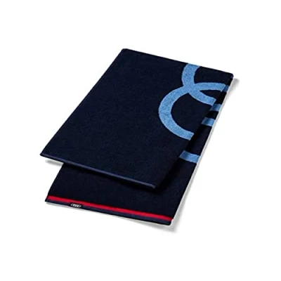Image of Audi 3132100400 Hand Towel 80 x 150 cm Blue with Rings Logo