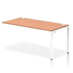 Image of Impulse Bench Single Row Ext Kit 1600 White Frame Desk Beech