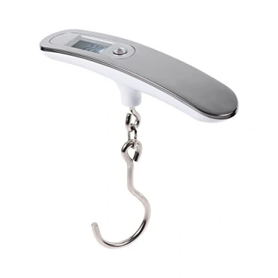 Image of 1 Piece Portable Travel Scales Fishing Hanging Weight High Precision Digital Luggage Suitcase Bag Scale LCD Display 50 kg / 10 g (Silver Colour + Hook)