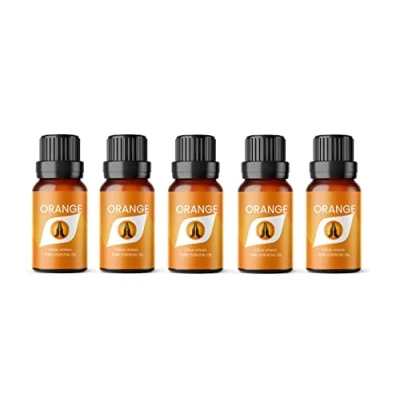 Image of Aroma Energy Orange Essential Oil 50ml (5 x 10ml Bottles) 100% Pure &amp; Natural