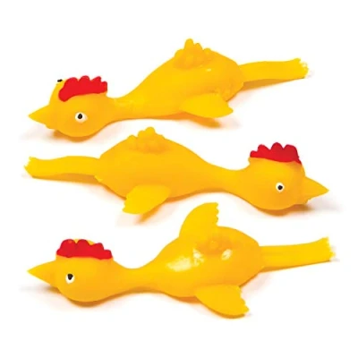 Image of Baker Ross AG639 Stretchy Flying Chickens (Pack of 5) Perfect for Kids Party Bag Fillers or Gifting Ideas
