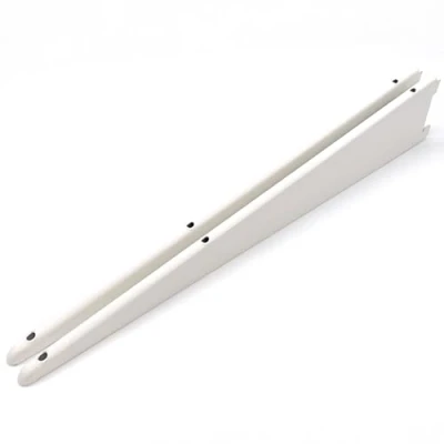 Image of EAI Twin Slot Wall Mounted Shelving Bracket Pack of 2, White, 610mm Strong, Heavy Duty Steel Shelf for Shed, Garage, Indoor Storage Easy to Install Rack