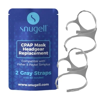 Image of CPAP Headgear Strap Replacement for Fisher &amp; Paykel Simplus Mask by Snugell Gray (2 Pack) Durable Premium Nylon Material Clips not Included