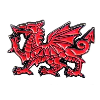 Image of Metal Enamel Pin Badge Wales Red Dragon Welsh National Cymru
