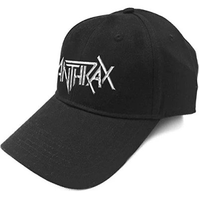 Image of Anthrax Official 3D Embroidered Sonic Silver Logo Black Cap Hat Mens Ladies