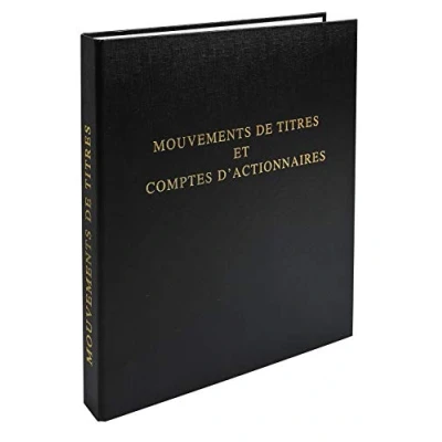 Image of le dauphin Ref. 944D 1 black legal binder register shareholders Spine 37 mm 4 rings delivered refill 58 numbered sheets movement of securities, list A4 format