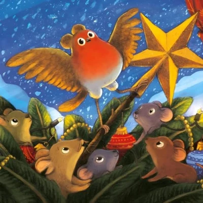 Image of Christmas Cards Box of 16 &#039;Robin Robin&#039; Illustrated Designs by Aardman Animations Winter Wildlife 4 Each Eco Friendly Made in the UK