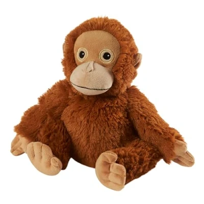 Image of Warmies Orangutan Plush Weighted Teddy with French Lavender Scent, Microwavable for Anxiety and Relaxation Junior Size, Hot or Cold Cuddly Toy