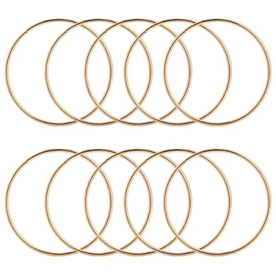 Image of Dehumi 10 Pack 3 Inch Gold Catcher Metal Rings Hoops Macrame for Dreamcatchers and Crafts