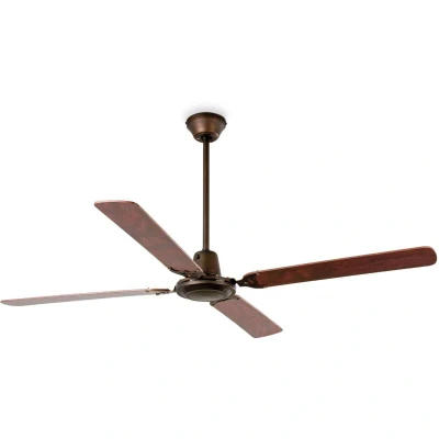 Image of Malvinas Large Ceiling Fan Without Light Wood, Dark Brown