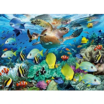 Image of Ravensburger Underwater Paradise 150 Pieces Jigsaw Puzzle for Kids Age 7 Years Up, 49 x 36 cm, Grey