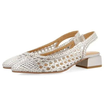 Image of GIOSEPPO Women&#039;s piskove Flat Ballet, Silver, 4 UK