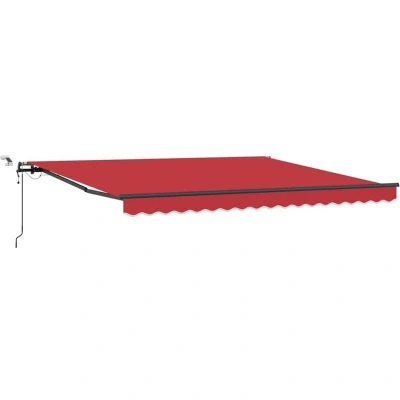 Image of vidaXL Automatic Retractable Awning with LED Red 400x300 cm