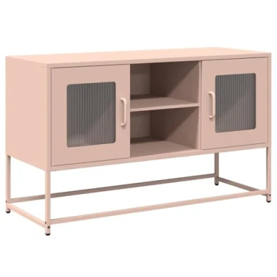 Image of vidaXL TV Cabinet Pink Steel 100.5x39x60.5 cm Media Console/Sideboard for Living Room/Bedroom with Storage