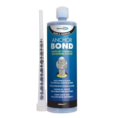 Image of Bond It Anchor Rapid Set Construction Adhesive Chemical Studding Polyester Resin Mortar Anchoring System Bolts Stud Wall Ties Starter Bars Screws Brick Concrete Plastic Metal Stone Grey (400ml)
