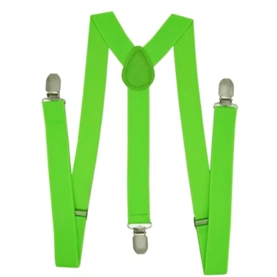 Image of NestNook Mens Braces 1 inch wide Adjustable Y Shape Suspenders, Breathable Comfort for Men &amp; Women (Green)