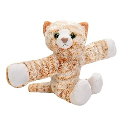 Image of Wild Republic Huggers Soft Toy Slap Bracelet, Gifts for Kids, Tabby Cat Plush 20 cm
