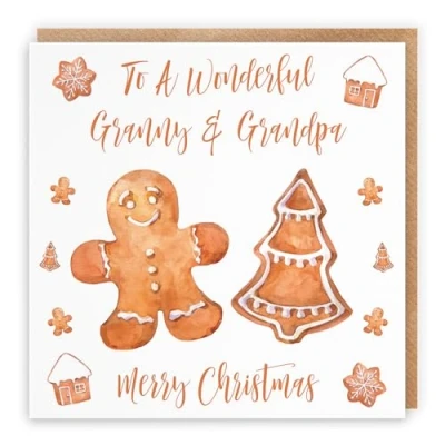 Image of Hunts England Granny And Grandpa Christmas Card To A Wonderful &amp; Merry Gingerbread Collection