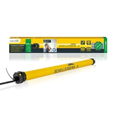 Image of Schellenberg 21106 Roller Motor with Radio New Generation 6 Nm up to 4 m² for 40 mm Shutters 868.4 MHz Frequency, Smart controllable Alexa and Google Home, Yellow, Premium