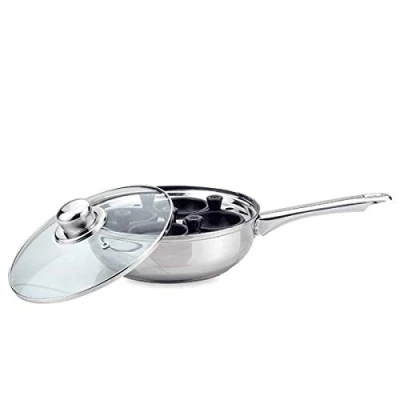 Image of Sabichi Essential Egg Poacher with Glass Lid, stainless steel, Silver, 20 x 45 14 cm