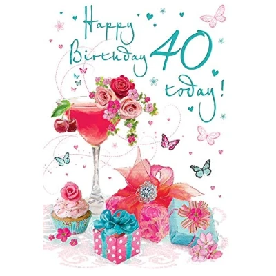 Image of Regal Publishing Milestone Age Birthday Card 40 F 9 x 6 inches