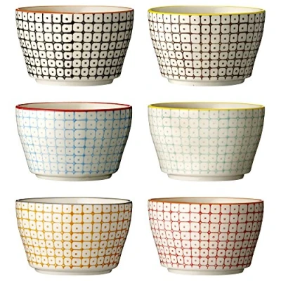 Image of Jannemännchen Bowls Carla/6 Assorted Colours/Pack of 6 / handmade 11 x 6.5 CM