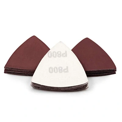 Image of SPEEDWOX 30 Pcs Hook and Loop Triangle Sandpaper 800 Grit 80mm 3 1/8 Inches for Oscillating Multi Tool Detail Sander Sanding Discs Pads