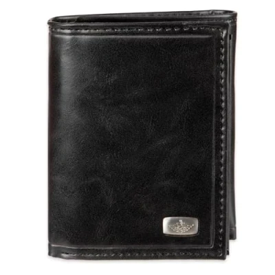 Image of Dockers Men&#039;s Slim Trifold Wallet Tri Fold, Black Jack, One Size