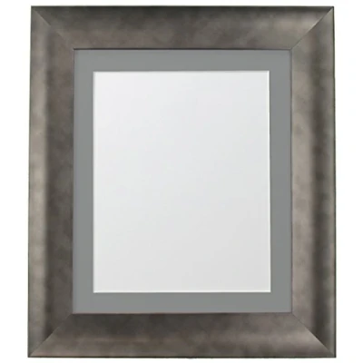 Image of FRAMES BY POST Hygge Picture Photo Frame, Plastic Glass, Pewter with Dark Grey Mount, 20 x 16 Image Size 12 Inches