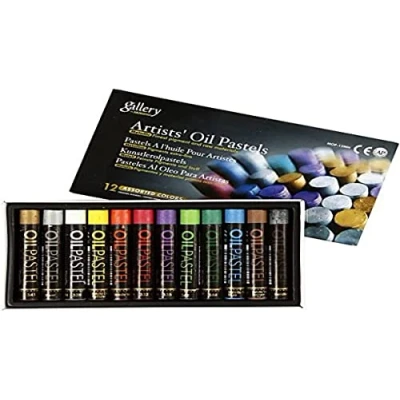 Image of Creativ 38140 Gallery Oil Pastel Metallic, thickness 11 mm, L: 7 metallic colours, 12asstd