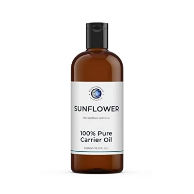 Image of Mystic Moments Sunflower Carrier Oil 500ml Pure &amp; Natural Perfect for Hair, Face, Nails, Aromatherapy, Massage and Dilution Vegan GMO Free