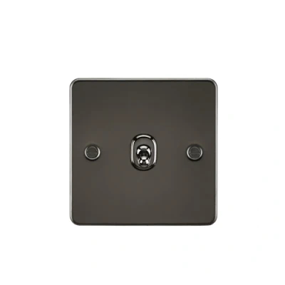 Image of KnightsBridge Flat Plate 10AX 1G 2 Way Toggle Switch Gunmetal