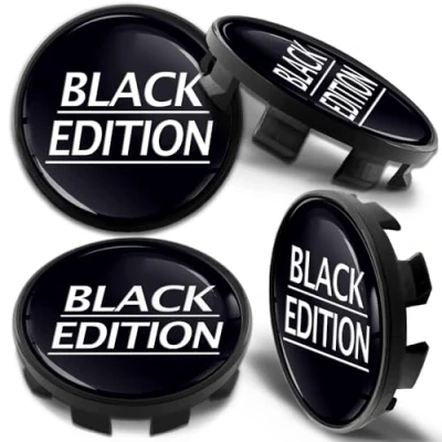 Image of Biomar Labs 4 x 68mm Wheel Centre Alloy Hub Center Caps Compatible with BMW 36136783536 Hubcaps Limited Edition Black CB 53