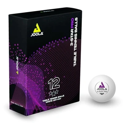 Image of JOOLA Table Tennis Balls 3 Star PRO 40+mm Diameter, Premium Indoor and Outdoor Compatible, White, Pack of 12