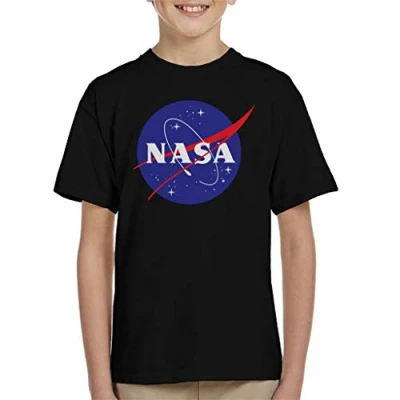 Image of Nasa Boy&#039;s The Classic Insignia T Shirt, Black, 7 8 Years