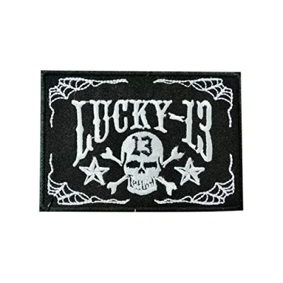 Image of Lucky 13 RECTA Iron On Patch Sew Embroidered Patch/Badge for Clothes Shirts Jeans etc
