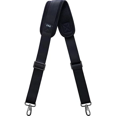 Image of ZINZ Shoulder Strap, 57&quot; Padded Adjustable Bag Straps Replacement for Bags with D ring (Black, 001)