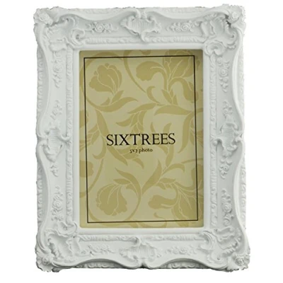Image of Shabby Chic Style Very Ornate White Photo Frame for 7&quot;x5&quot; (175x125mm) Pictures