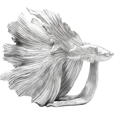 Image of Kare Design Deco Figure Betta Fish, Silver, Handmade, Animal Figures, Room Decor, Home Accessoires for Living Room, Bedroom, Hallway, Dining 37x34x14 cm (H/W/D)