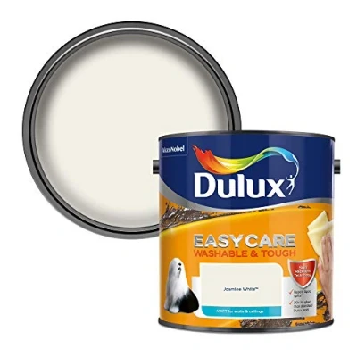 Image of Dulux Easycare Washable And Tough Matt Emulsion Paint For Walls Ceilings Jasmine White 2. 5 Litres