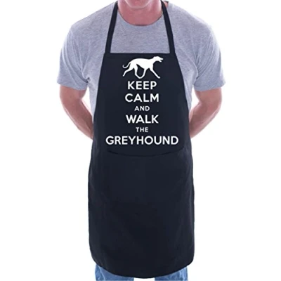 Image of Print4U Dog Lover Keep Calm Greyhound BBQ Cooking Funny Novelty Apron Black
