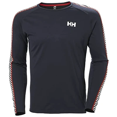 Image of Helly Hansen Men&#039;s Lifa Active Stripe Crew Shirt, Blue, XXL UK