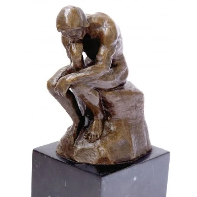 Image of Kunst &amp; Ambiente Modern Art Bronze Sculpture The Thinker signed Auguste Rodin sculptures for sale