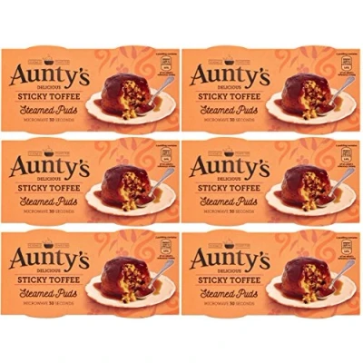 Image of Aunty&#039;s Steamed Sticky Toffee Puddings 2 x 110g Pack of 6