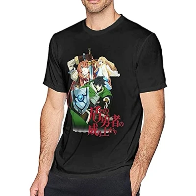 Image of The Rising of Shield Hero Printed T Shirt Mens Unisex Black Tees L