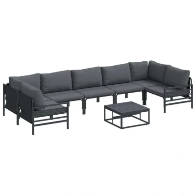 Image of Vidaxl Garden Sofa Set 8 pcs Anthracite Steel