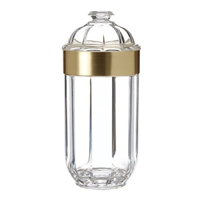Image of Premier Housewares Clear Canister, Acrylic, Gold, 10 x 22 cm