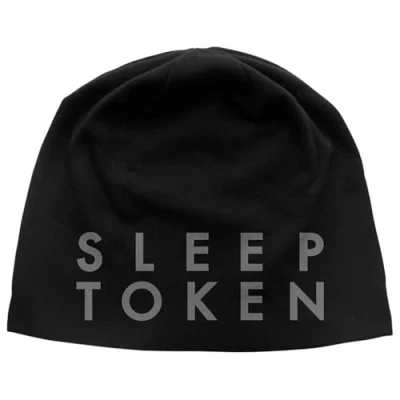 Image of Rock Off officially licensed products Sleep Token &#039;Logo JD Print&#039; (Black) Beanie Hat, Black, One size