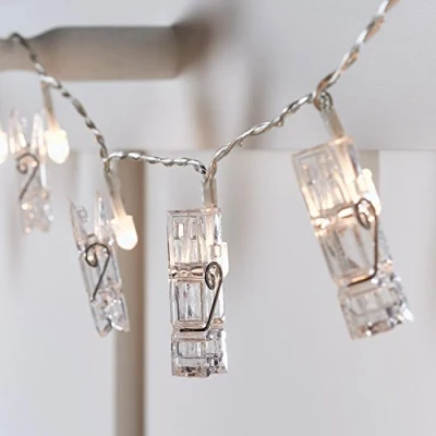 Image of Lights4fun 20 Warm White LED Battery Operated Peg Bedroom Fairy Lights