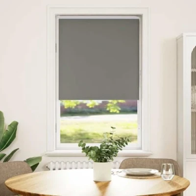 Image of vidaxl roller blind blackout shade grey 70x150 cm fabric polyester privacy sun easy install